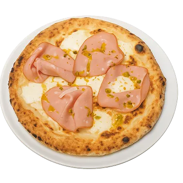 Pizza italienne à pâte fine avec prosciutto et mozzarella au restaurant Tivoli